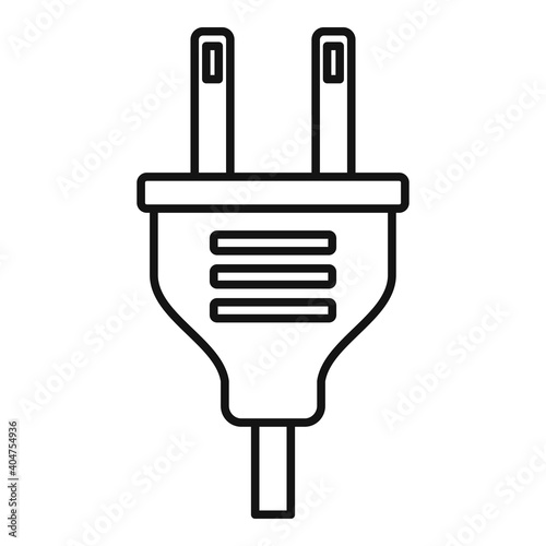 Electric plug icon. Outline electric plug vector icon for web design isolated on white background