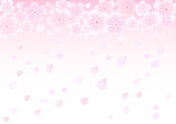 和風カラーのふんわり桜背景イラスト素材