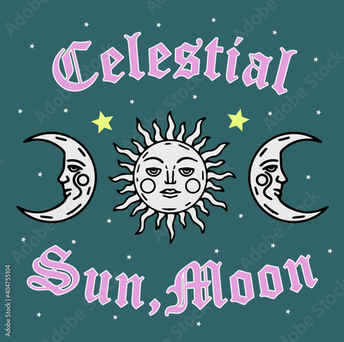 Celestial sun moon
