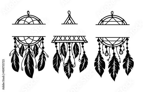 Set of Ethnic monogram dream catcher