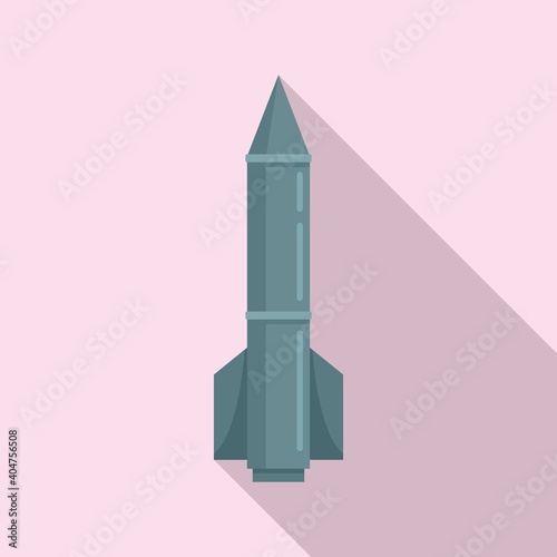 Missile ballistic icon. Flat illustration of missile ballistic vector icon for web design