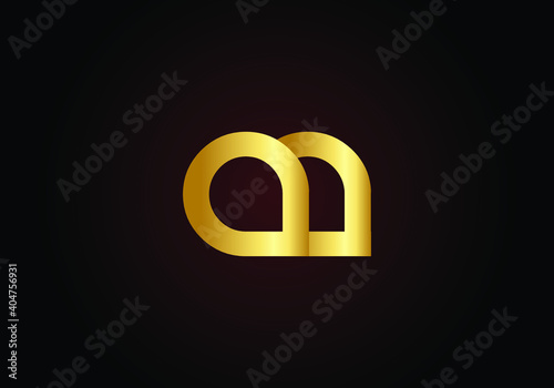 A or AA Letter Logo Template Illustration Design in gold color. Vector EPS.