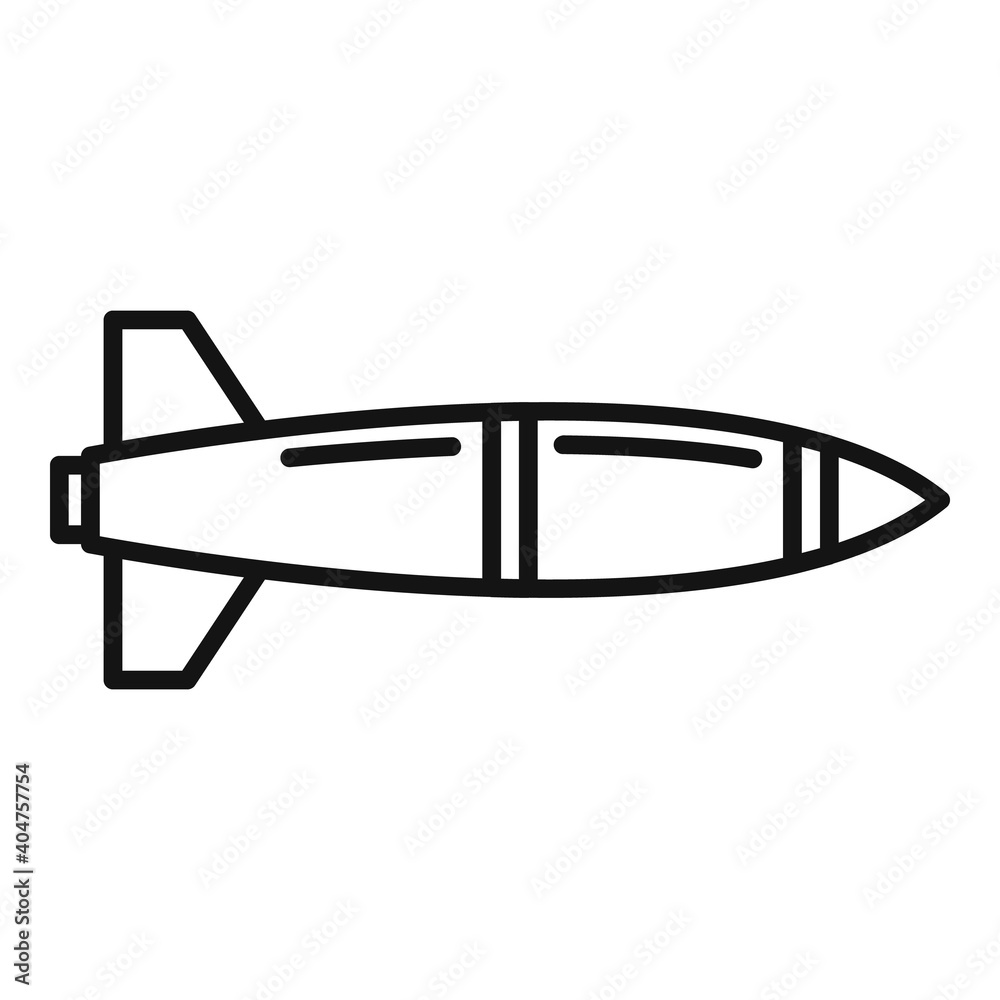 Missile aircraft icon. Outline missile aircraft vector icon for web design isolated on white background Missile aircraft icon. Outline missile aircraft vector icon for web design isolated on white background