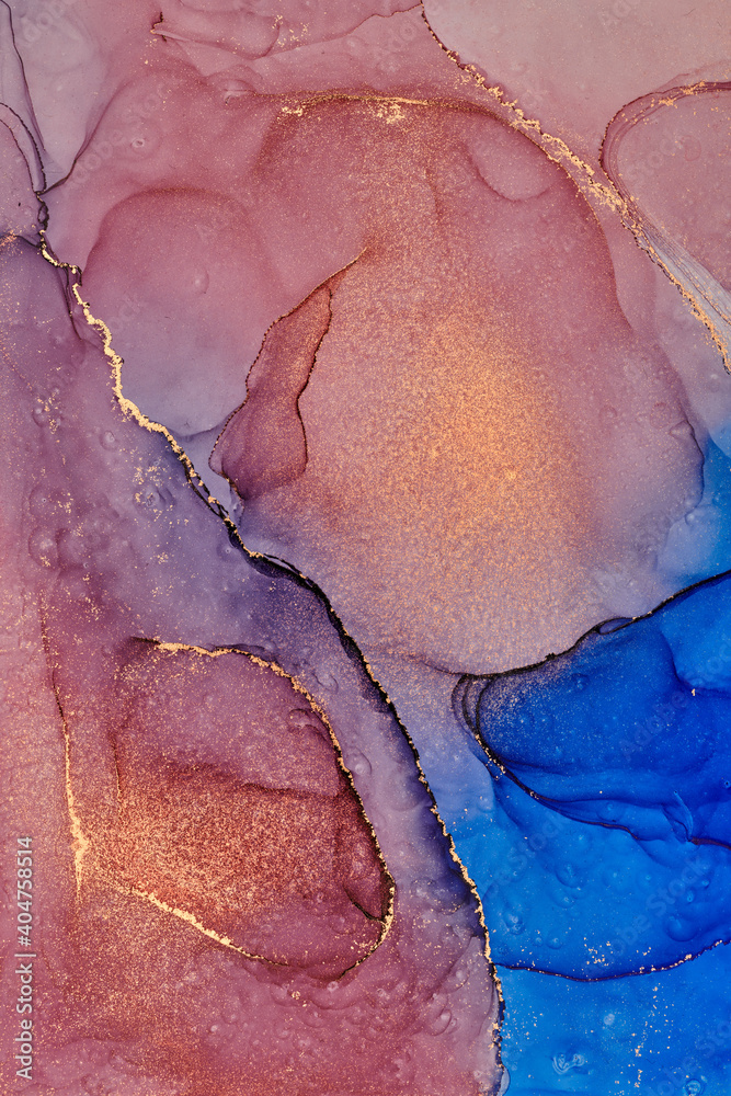 Fototapeta premium Alcohol ink art.Mixing liquid paints. Modern, abstract colorful background, wallpaper. Marble texture.Translucent colors