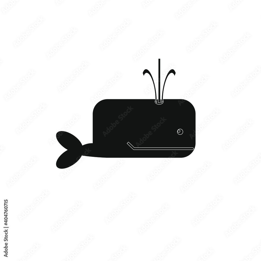 Fotografie whale sketch icon on white background