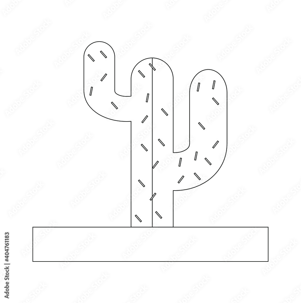 cactus sketch icon on white background cactus sketch icon on white background