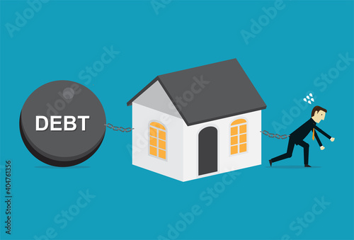 A house tethered to a large debt