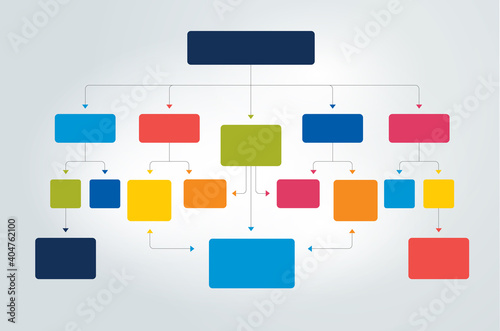 Infographics flowchart. Colored shadows scheme.