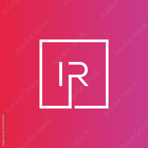 Creative initial letter IR square logo design concept vector