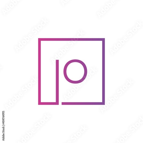 Creative initial letter IO square logo design concept vector