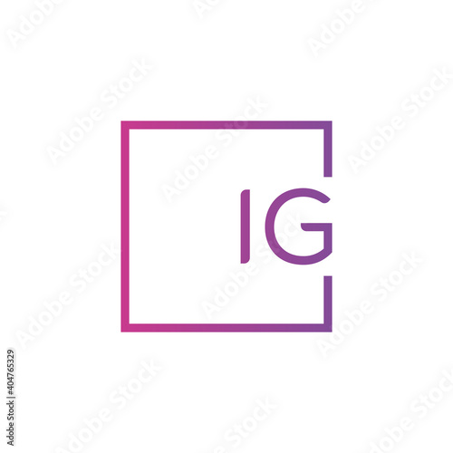 Creative initial letter IG square logo design concept vector