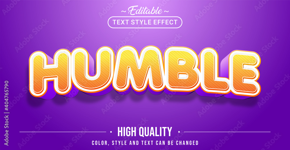 Editable text style effect - Humble text style theme. Editable text style effect - Humble text style theme.