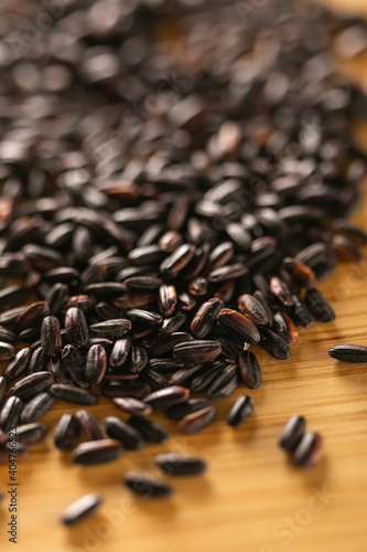 detail of uncooked rice, raw material