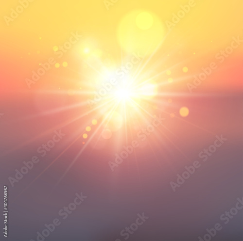 Beautiful orange sunset or sunrise abstract background.