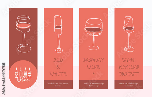 Wineglass silhouette draft. Red wine illustration and white wine vector clip art. Drawings of chalk wine glass. Isolated curve picture of wineglass. Glass of wine - Contour image of alcohol drinks.