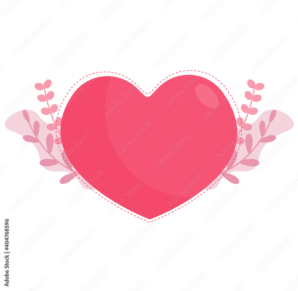 Heart shape with floral element. Good to use for Valentine's day element, content related to romantic and love.