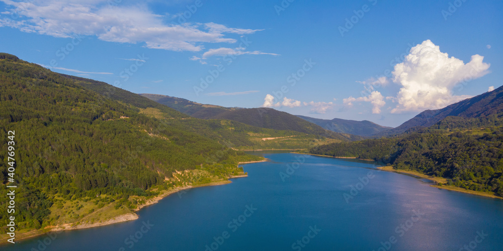 Mountain lake Zavojsko jezero, in summer, Pirot, Serbia