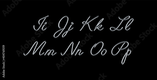 3D gradient metallic blend vector alphabet design