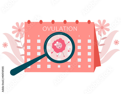 Ovulation concept illustration. Female fertility. Getting pregnant. photo