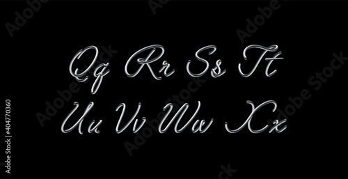 3D gradient metallic blend vector alphabet design