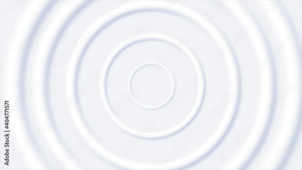 Clean abstract looped animation with ripple effect. 3d motion graphic background with concentric circles. Liquid surface with waves come from center.

