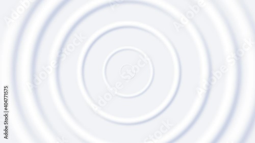 Top view of moving concentric circles, ripple effect. Clean abstract intro background. Liquid surface with waves come from center.