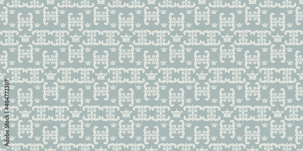 Vintage background pattern with floral ornaments. Seamless wallpaper texture. Vector image