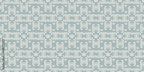 Vintage background pattern with floral ornaments. Seamless wallpaper texture. Vector image