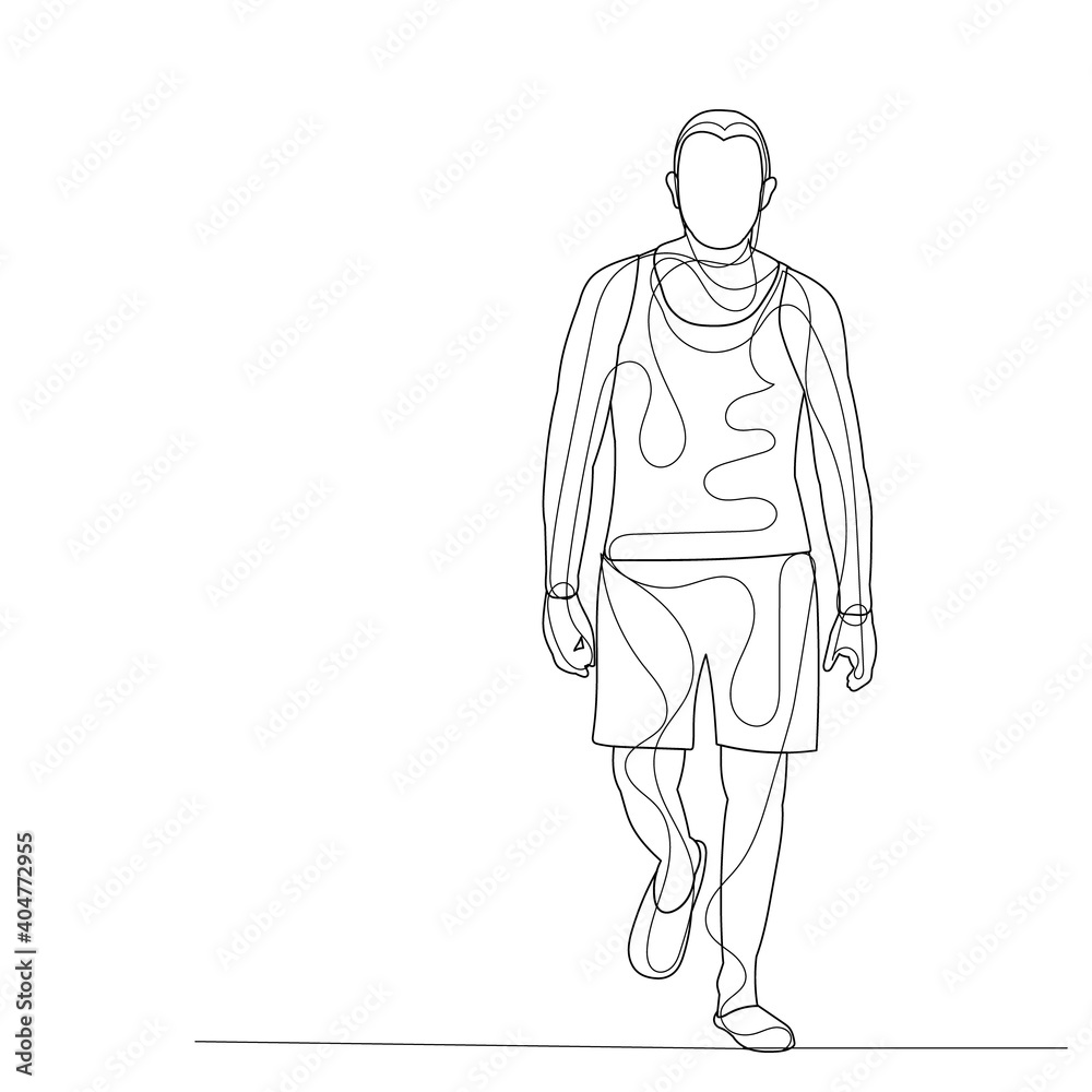 one continuous line drawing a man walking one continuous line drawing a man walking