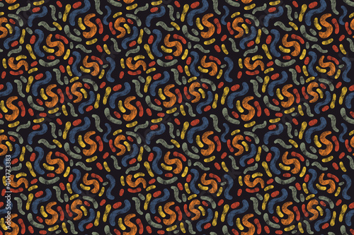 Modern raster seamless pattern abstract shapes. Illustration can be used for wallpapers, pattern fills, web page backgrounds,surface textures.