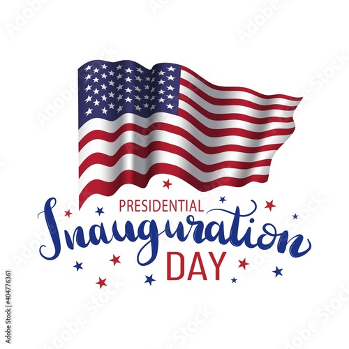 Presidential Inauguration Day 2021 USA. American election. Patriotic illustration with flag