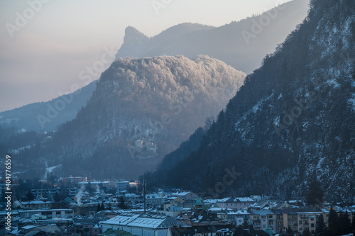 panorama of the mountains in winter