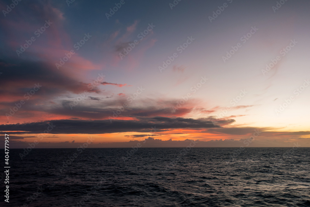 Sunset over the Caribbean Sea-