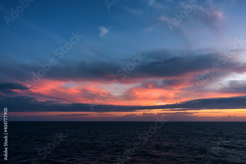 Sunset over the Caribbean Sea-