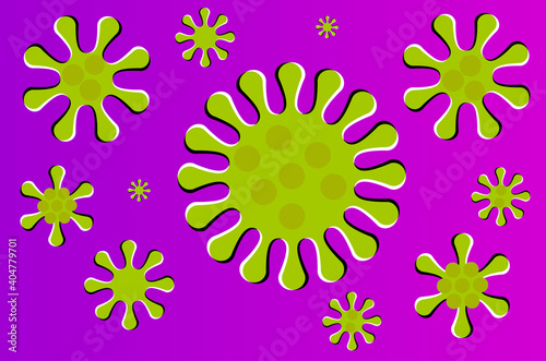 Coronavirus COVID-19. Flat design. Optical illusion of movement.