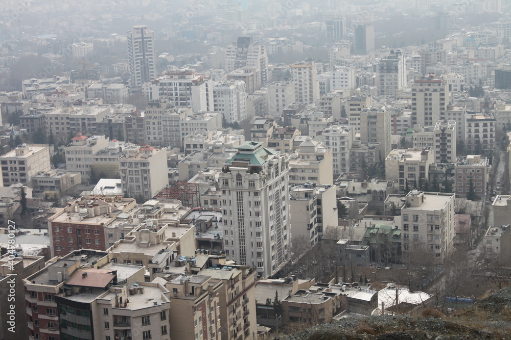 Aerial of Tehran , Iran
