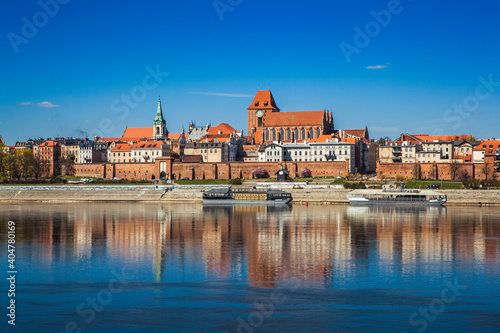 Panorama of the old town of Torun, Poland