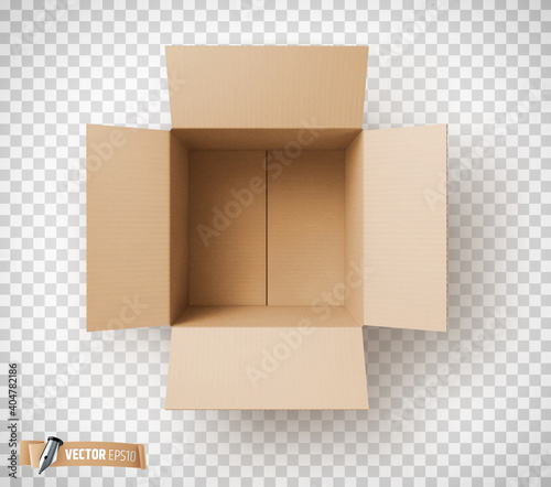 Boîte en carton vectorielle sur fond transparent