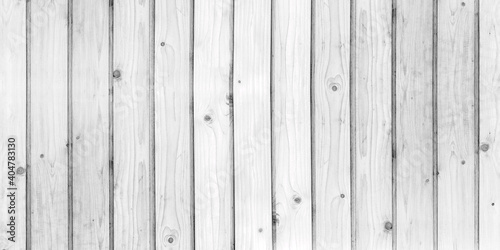 Panorama natural interior Old white wood wall panel pattern. White wooden plank texture for background.