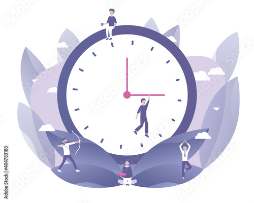 A men had set a deadline for work. Vector illustration for telework, remote working, social media, business, finance, and start up
