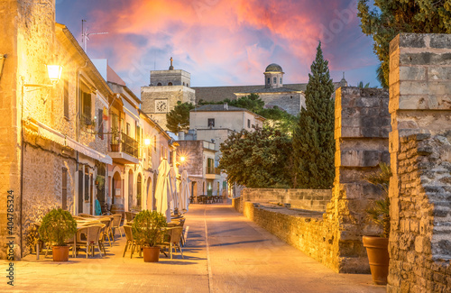 Landscape with Alcudia Old Town in Palma de Mallorca islands, Spain