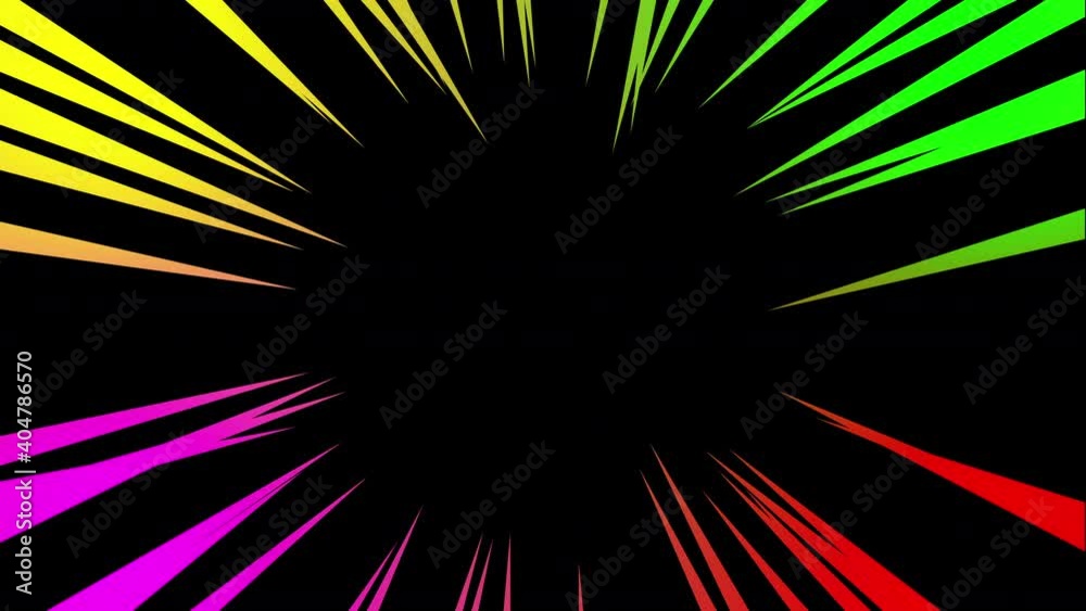 Colorful of radial shining speed line. Abstract fast motion in black background. Colorful of radial shining speed line. Abstract fast motion in black background.