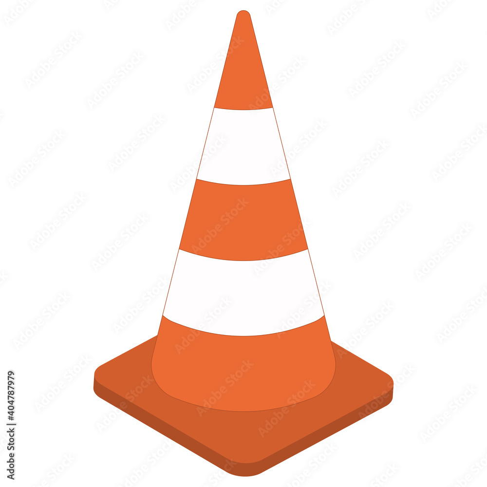 White orange traffic cone 3d sign vector cone cartoon traffic control White orange traffic cone 3d sign vector cone cartoon traffic control