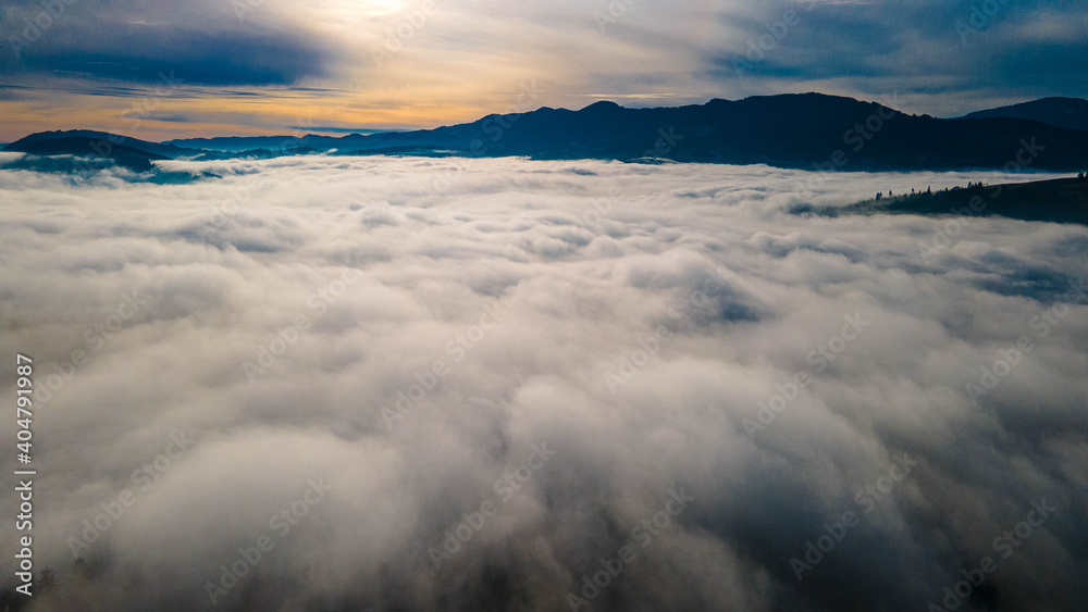 mountains tops high above clouds fog mountains tops high above clouds fog