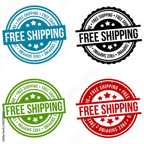 Free Shipping Badge - Online Shopping Button