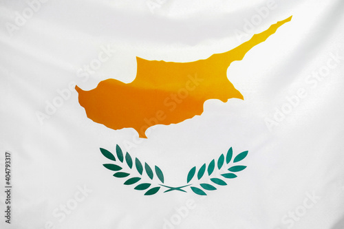 Flag of Cyprus. Flag of Cyprus waving in the wind.