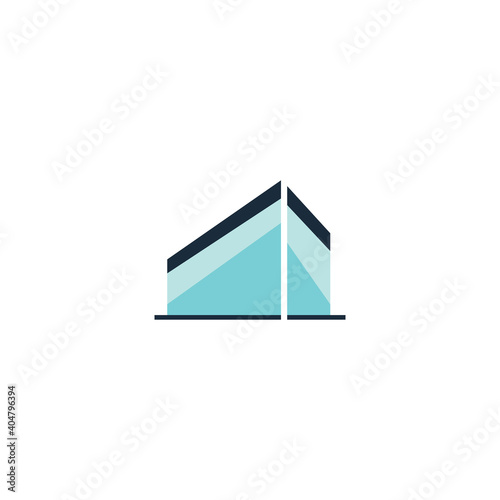 logo design glass building vector