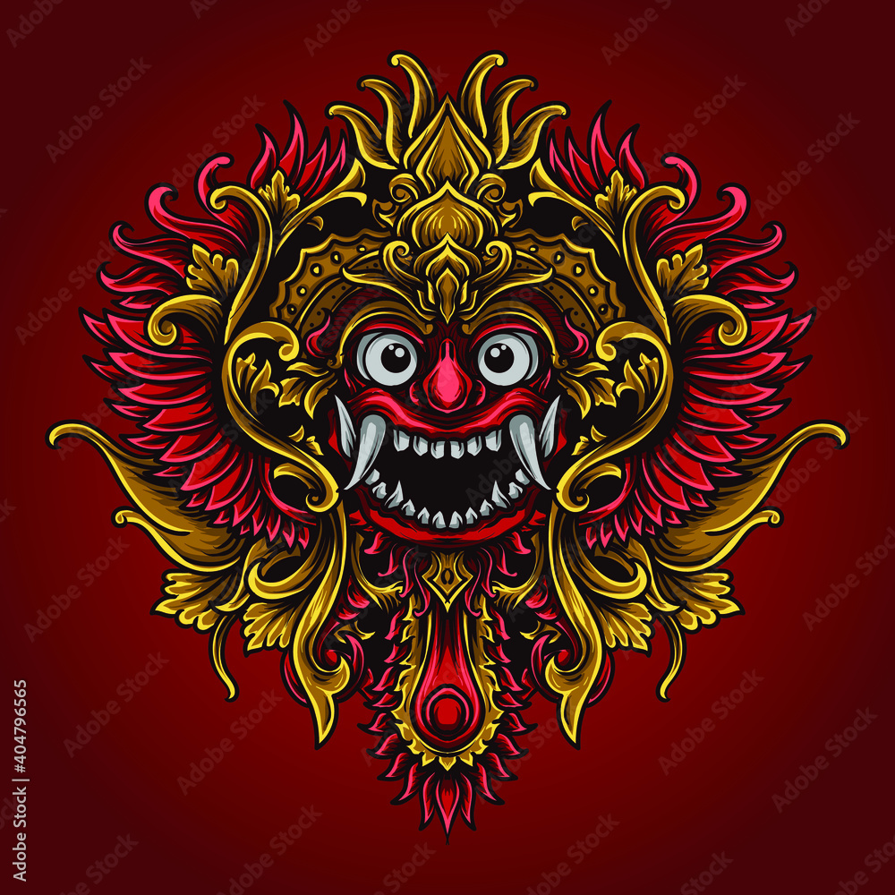 artwork illustration and t-shirt design balinese barong premium vector artwork illustration and t-shirt design balinese barong premium vector