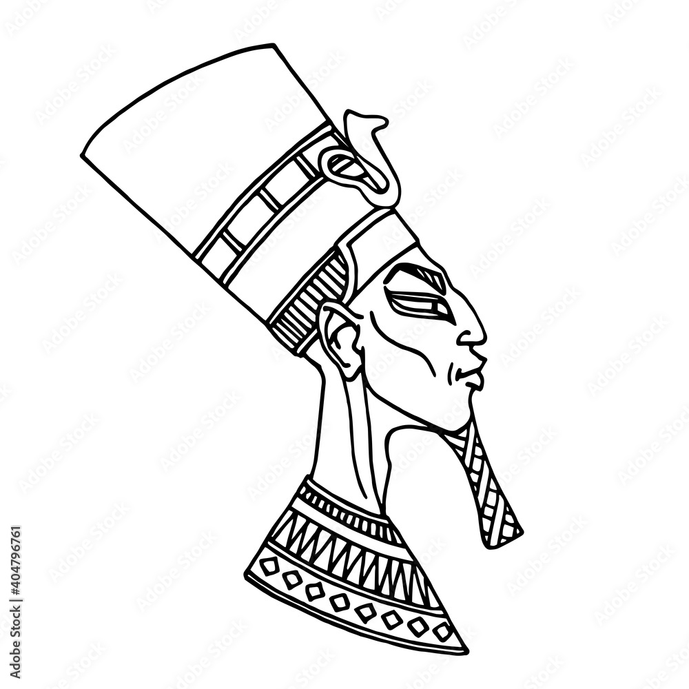 Φωτογραφία the head of an ancient Egyptian pharaoh in a high decorated turban, for touristi