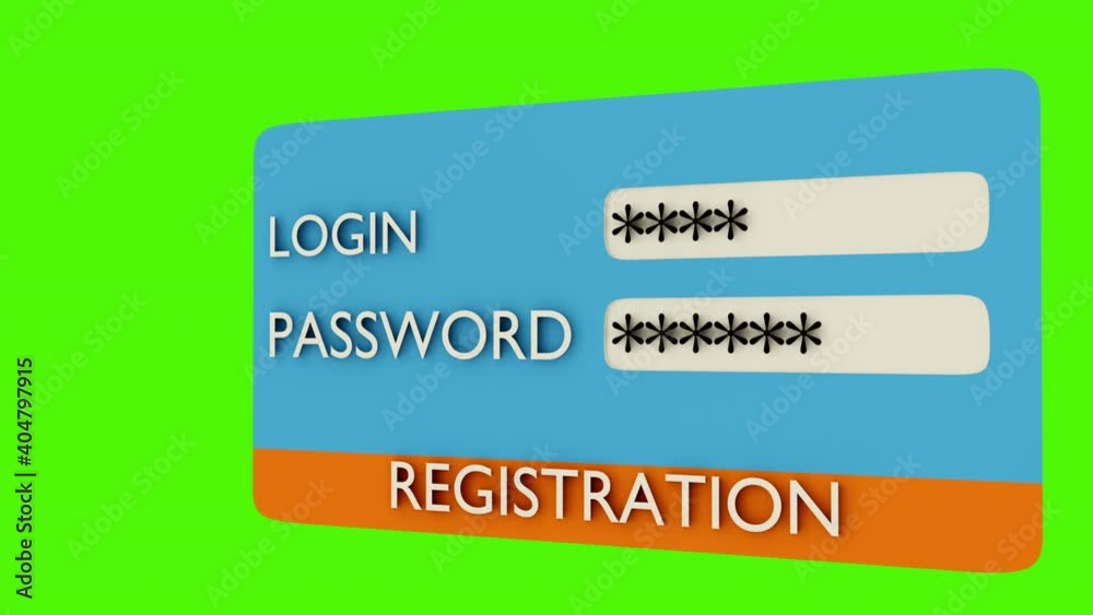 Login form page. animated registration window Login form page. animated registration window